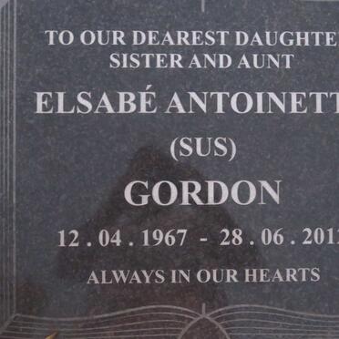 GORDON Elsabé Antoinette  1967-2012