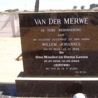 MERWE Willem Johannes, van der 1924-1968 &amp; Leona KRYNS 1928-2003
