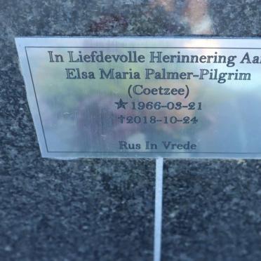 PILGRIM Elsa Maria, PALMER nee COETZEE 1966-2018