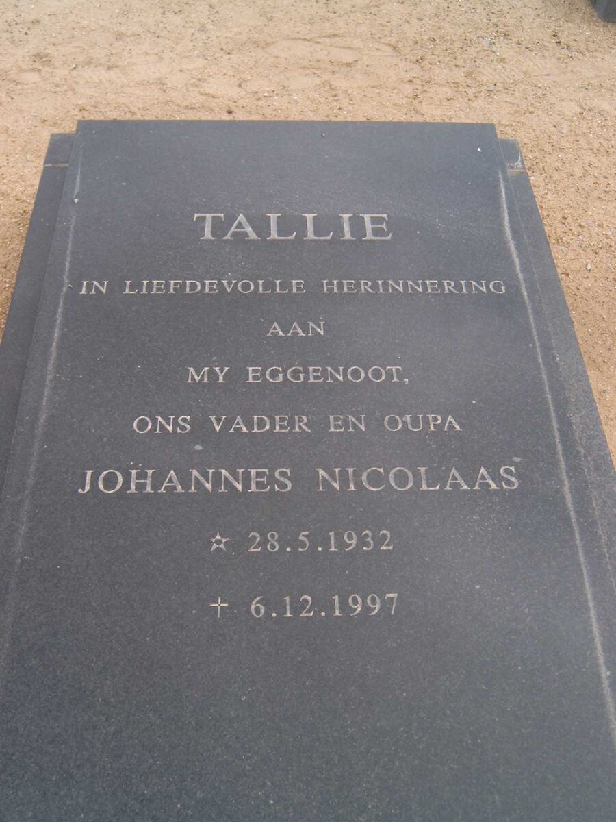 TALLIE Johannes Nicolaas 1932-1997