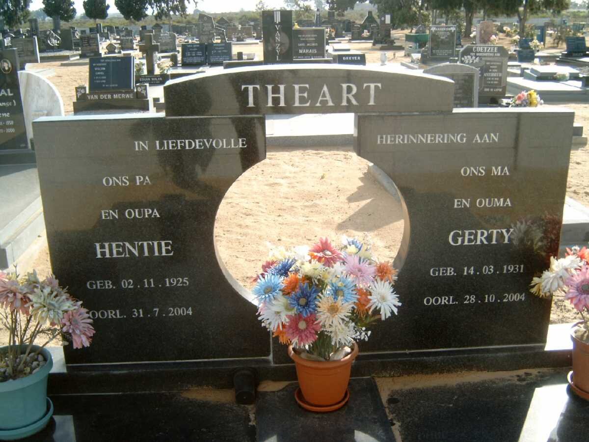 THEART Hentie 1925-2004 &amp; Gerty 1931-2004