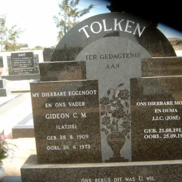 TOLKEN Gideon C.M. 1909-1973 &amp; J.J.C. 1913-1999