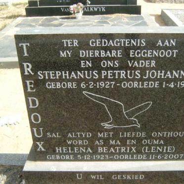 TREDOUX Stephanus Petrus Johannes 1927-1978 &amp; Helena Beatrix 1923-2007