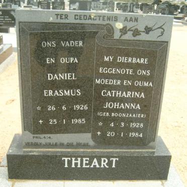 THEART Daniel Erasmus 1926-1985 &amp; Catharina Johanna BOONZAAIER 1928-1984