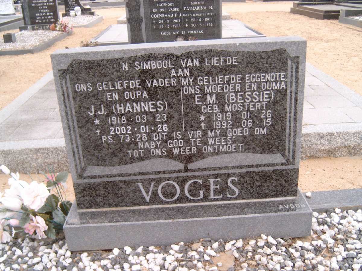 VOGES J.J. 1918-2002 &amp; E.M. MOSTERT 1919-1992