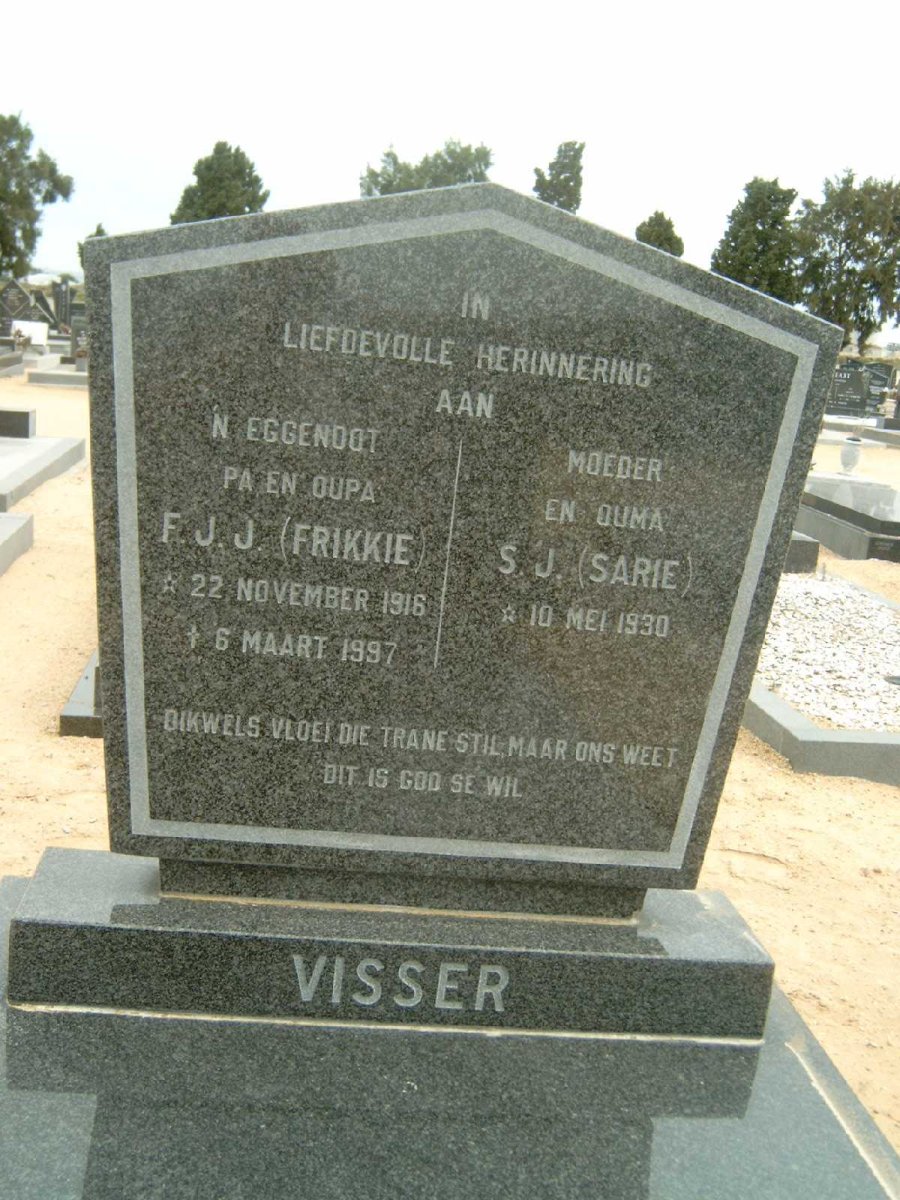 VISSER F.J.J. 1916-1997 &amp; S.J. 1930-