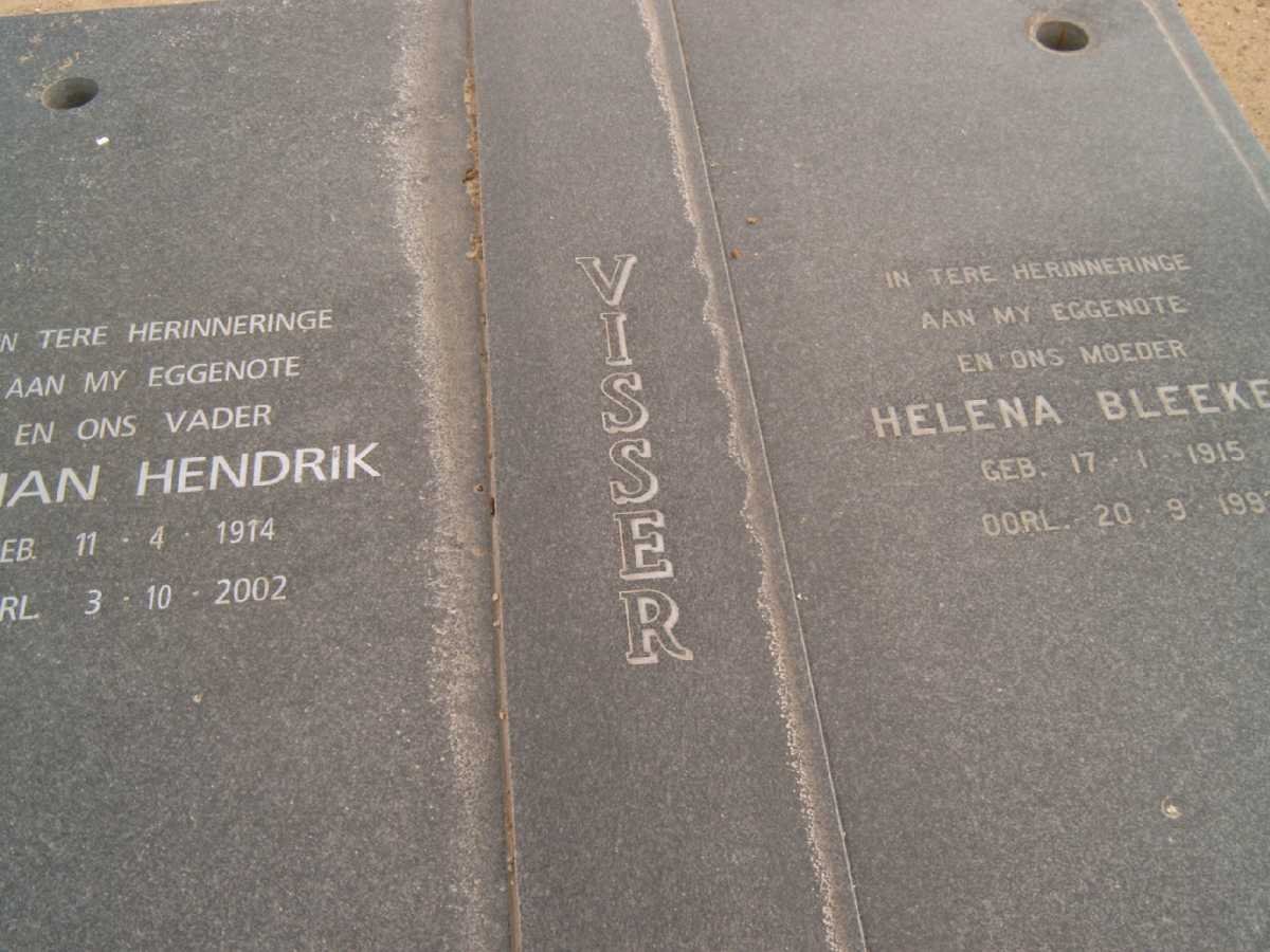 VISSER Johan Hendrik 1914-2002 &amp; Helena BLEEKE 1915-199?