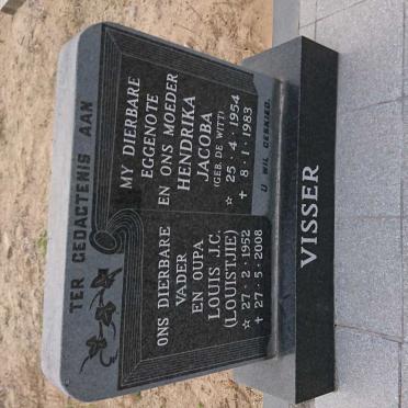 VISSER Louis J.C. 1952-2008 &amp; Hendrika Jacoba DE WITT 1954-1983 :: VISSER Louise 1979-2017