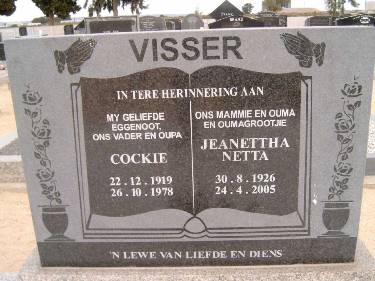VISSER Cockie 1919-1978 &amp; Jeanettha Netta 1926-2005