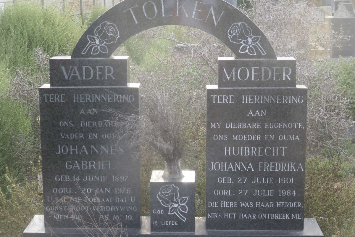 TOLKEN Johannes Gabriel 1897-1976 &amp; Huibrecht Johanna Fredrika 1901-1964