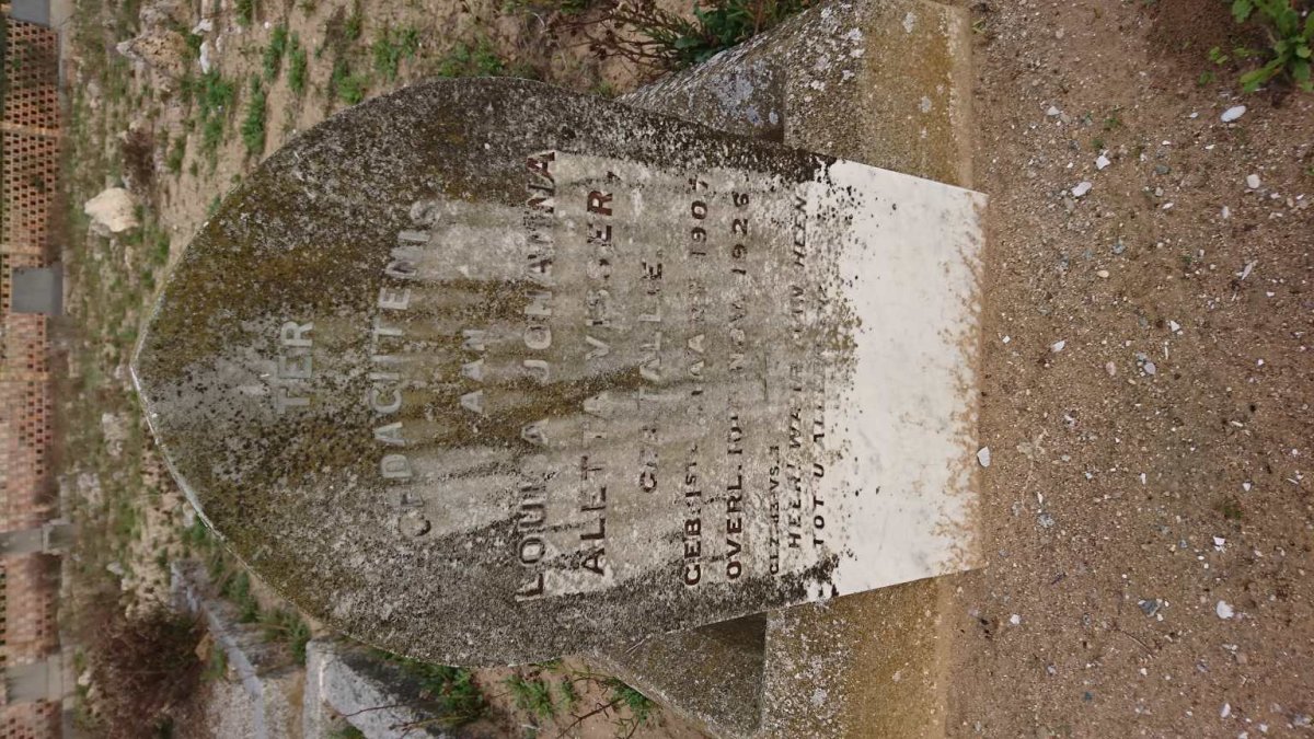 VISSER Louisa Johanna Aletta nee TALLIE 1907-1926