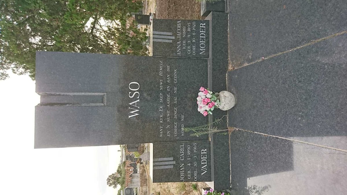 WASO Johan Carel 1890-1965 &amp; Anna Jacoba NIMB 1895-1970