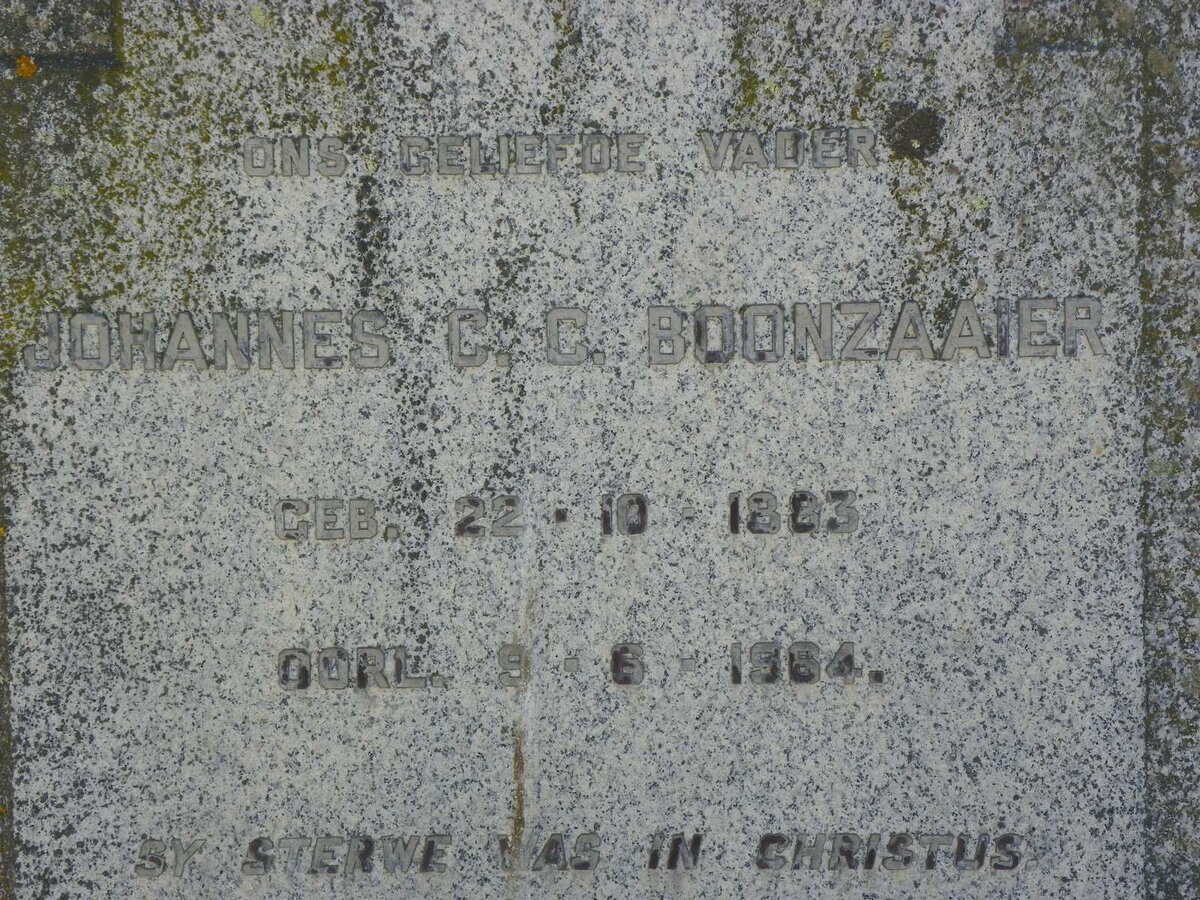 BOONZAAIER Johannes C.C. 1883-1964