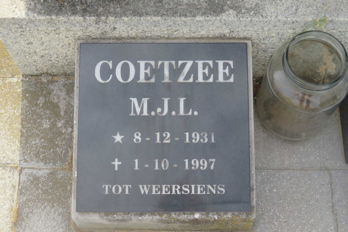 COETZEE M.J.L. 1931-1997
