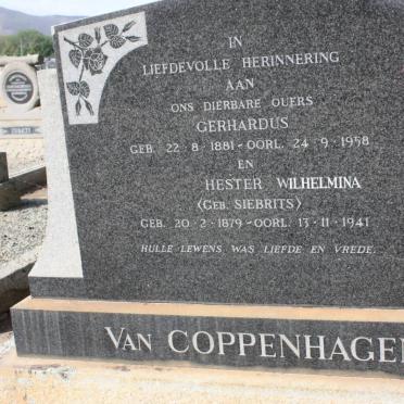 COPPENHAGEN Gerhardus, van 1881-1958 &amp; Hester Wilhelmina SIEBRITS 1879-1941