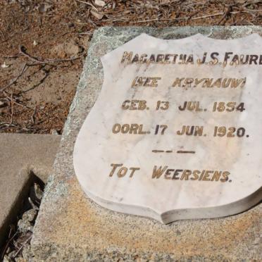 FAURE Magaretha J.S. nee KRYNAUW 1854-1920