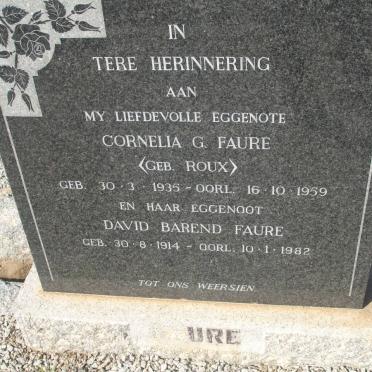 FAURE David Barend 1914-1982 &amp; Cornelia G. ROUX 1935-1959