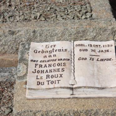 TOIT Francois Johannes Le Roux, du -1938