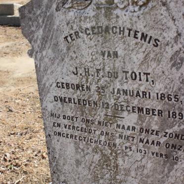 TOIT J.H.F., du 1865-1899