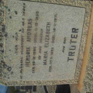 TRUTER Hendrik Andreas 1895-1950 &amp; Maria Elizabeth 1896-1971