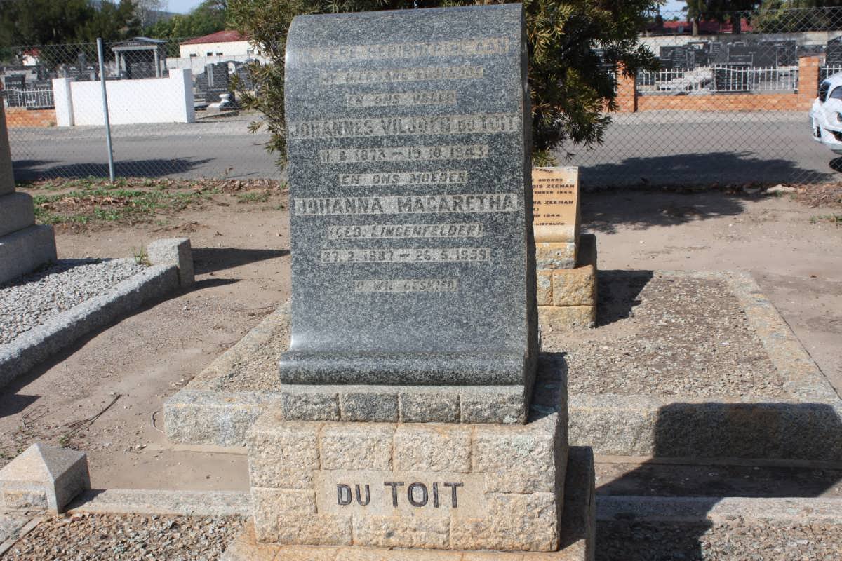 TOIT Johannes Viljoen, du 1873-1943 &amp; Johanna Margaretha LINGENFELDER 1887-1959