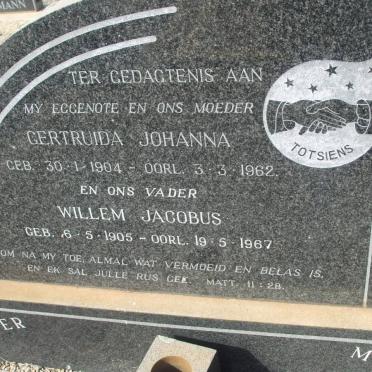 SMAL Willem Jacobus 1905-1967 &amp; Gertruida Johanna 1904-1962