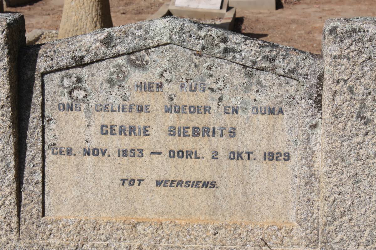 SIEBRITS Gerrie 1853-1929