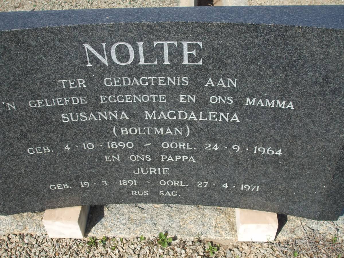 NOLTE Jurie 1891-1971 &amp; Susanna Magdalena BOLTMAN 1890-1964