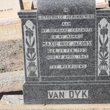 DYK Maxie, van nee JACOBS 1923-1947