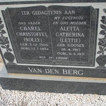 BERG Charel Christoffel, van den 1906-1974 &amp; Aletta Catherina GOOSEN 1917-1971