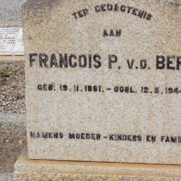 BERG Francois P., v.d. 1861-1944
