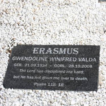 ERASMUS Carel Johannes 1931-1988 &amp; Gwendoline Winifred Valda 1934-2008 