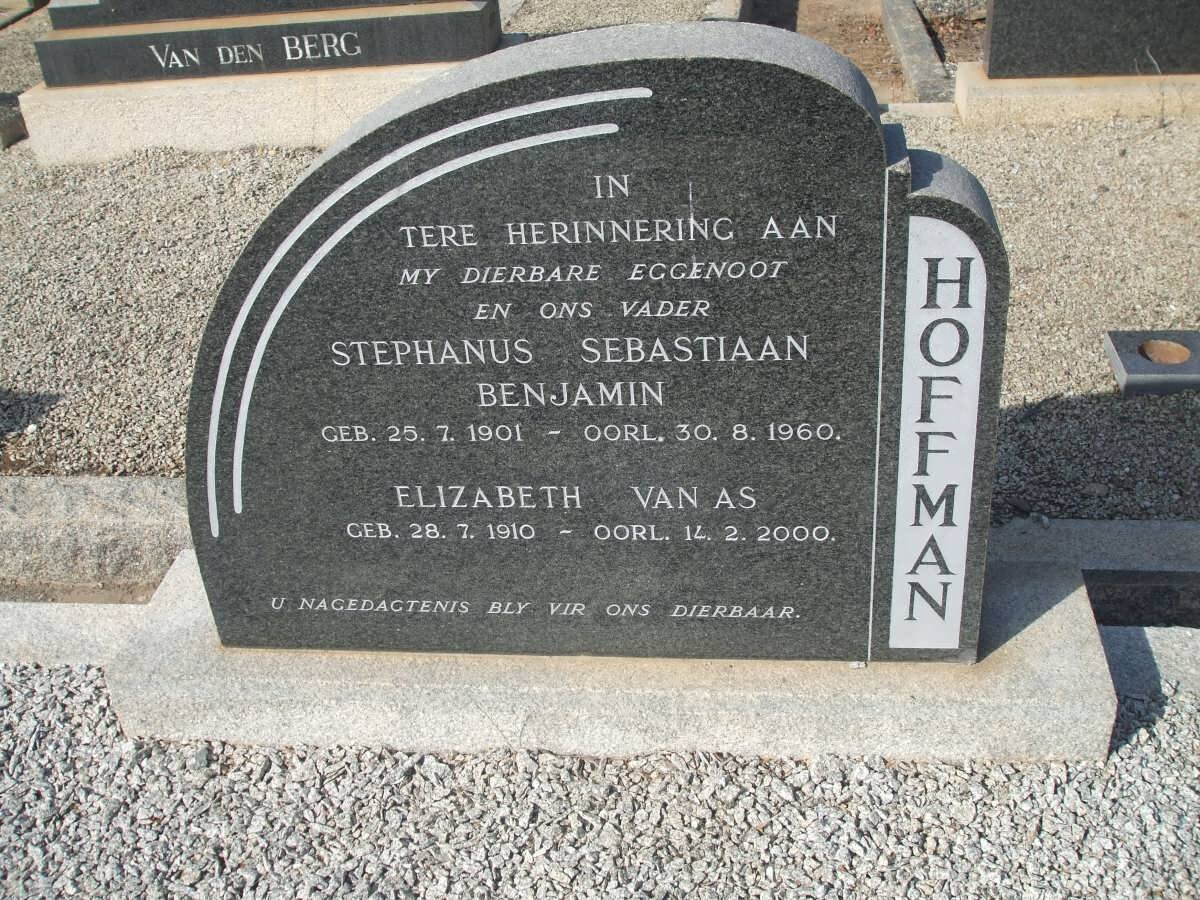 HOFFMAN Stephanus Sebastiaan Benjamin 1901-1960 &amp; Elizabeth van AS 1910-2000