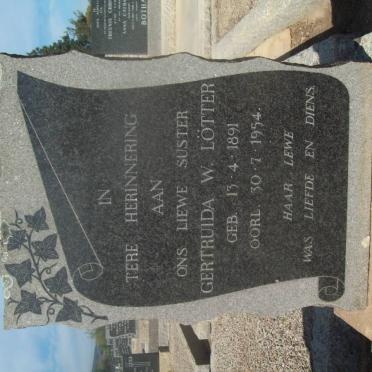 LOTTER Gertruida W. 1891-1954
