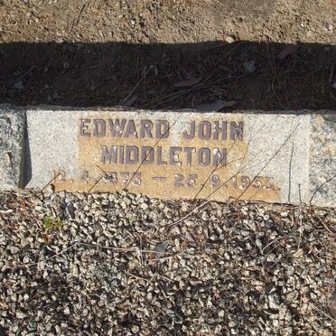 MIDDLETON Edward John 1873-1953