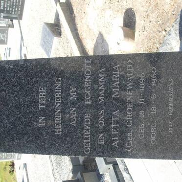 ROUX Aletta Maria nee GROENEWALD 1896-1960