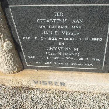 VISSER Jan D. 1902-1960 &amp; Christina M. NIEMAND 1910-1980