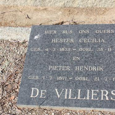VILLIERS Pieter Hendrik, de 1871-1964 &amp; Hester Cecilia 1872-1940