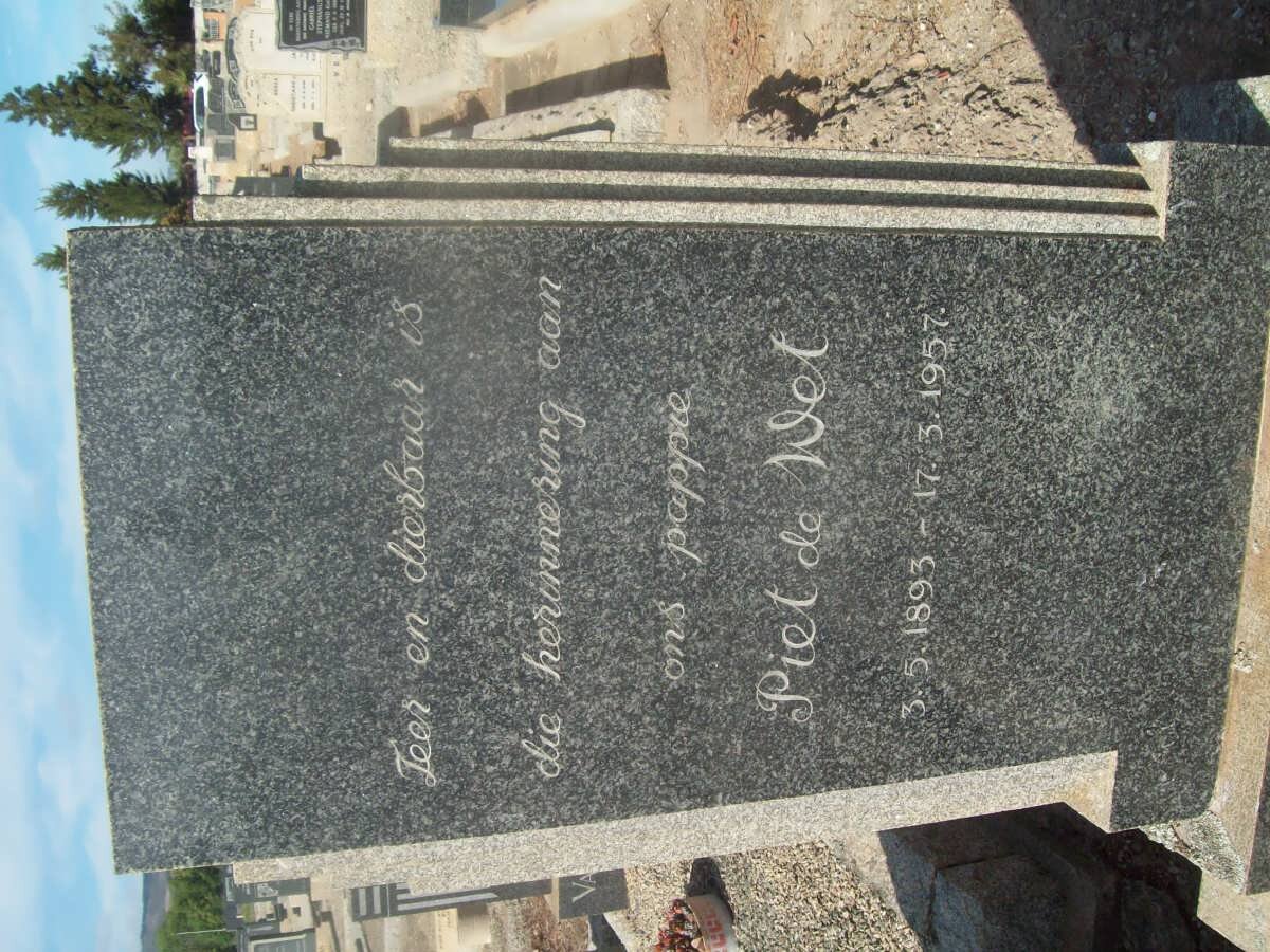 WET Piet, de 1893-1957