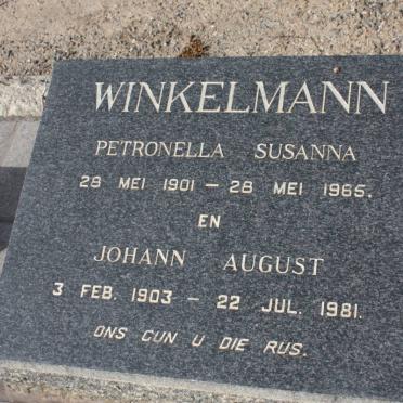 WINKELMANN Johann August 1903-1981 &amp; Petronella Susanna 1901-1965