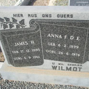 WILMOT James H. 1895-1961 &amp; Anna F.D.E. 1899-1976