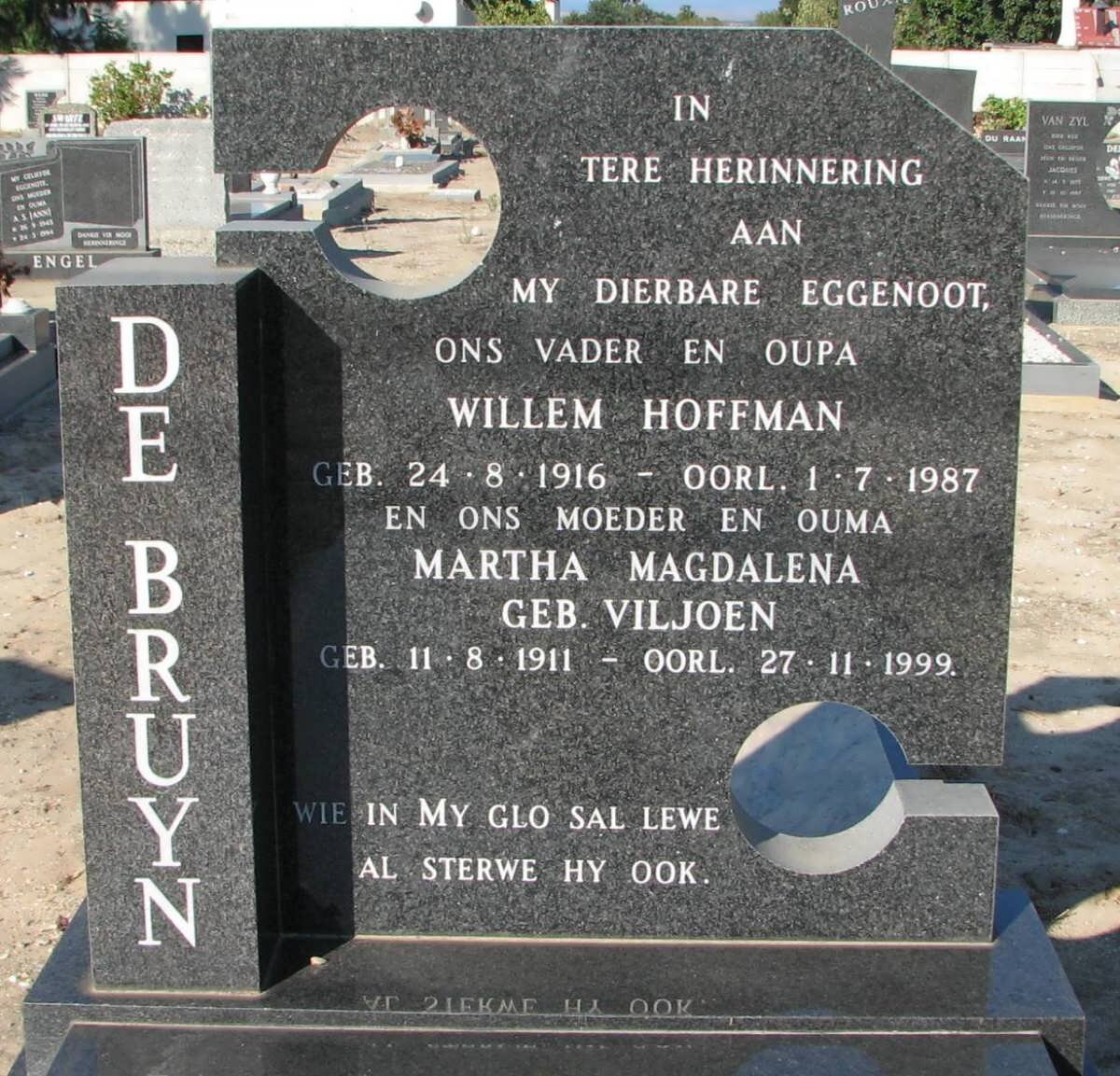 BRUYN Willem Hoffman, de 1916-1987 &amp; Martha Magdalena VILJOEN 1911-1999
