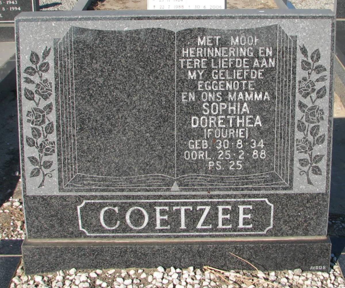 COETZEE Sophia Dorethea nee FOURIE 1934-1988