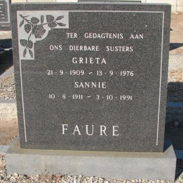 FAURE Grieta 1909-1976 :: FAURE Sannie 1911-1991