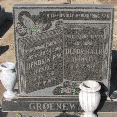 GROENEWALD Hendrik P.W. 1918-1994 &amp; Hendrika J.P. 1922-