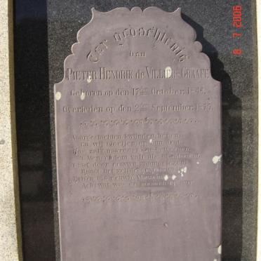 GRAAFF Pieter Hendrik, de Villiers 1846-1877