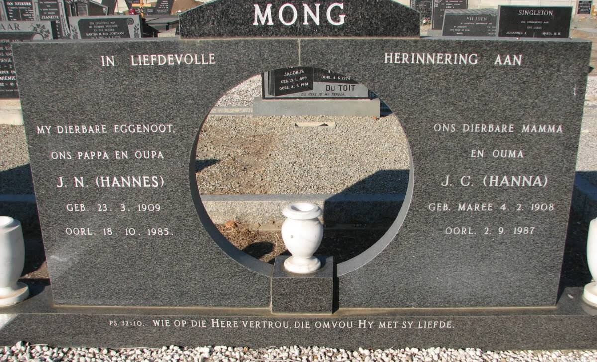 MONG J.N. 1909-1985 &amp; J.C. MAREE 1908-1987