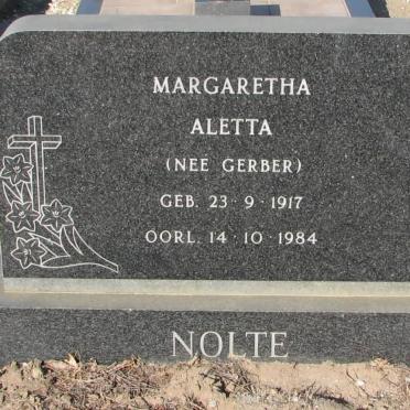 NOLTE Margaretha Aletta nee GERBER 1917-1984