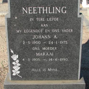 NEETHLING Johann A. 1900-1975 &amp; Maraai 1905-1990