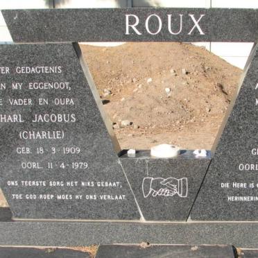 ROUX Charl Jacobus 1909-1979 &amp; Martha Elizabeth 1912-1999
